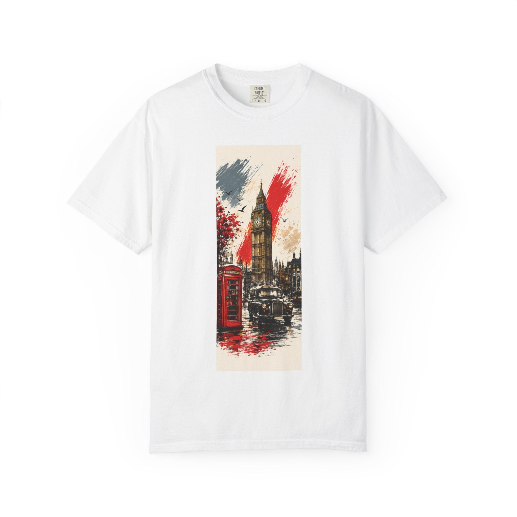 Chuffed to Bits London Illustration T-shirt | Big Ben Phone Booth Union Jack