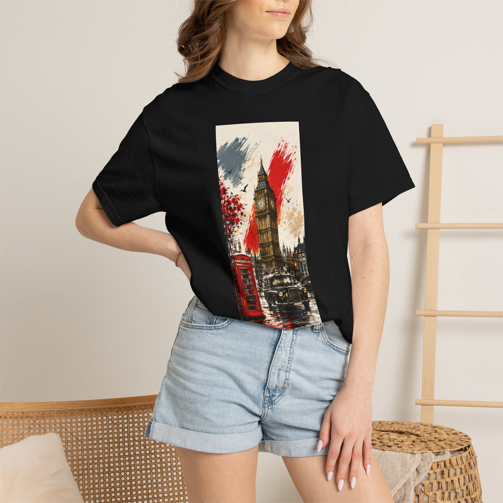 Chuffed to Bits London Illustration T-shirt | Big Ben Phone Booth Union Jack