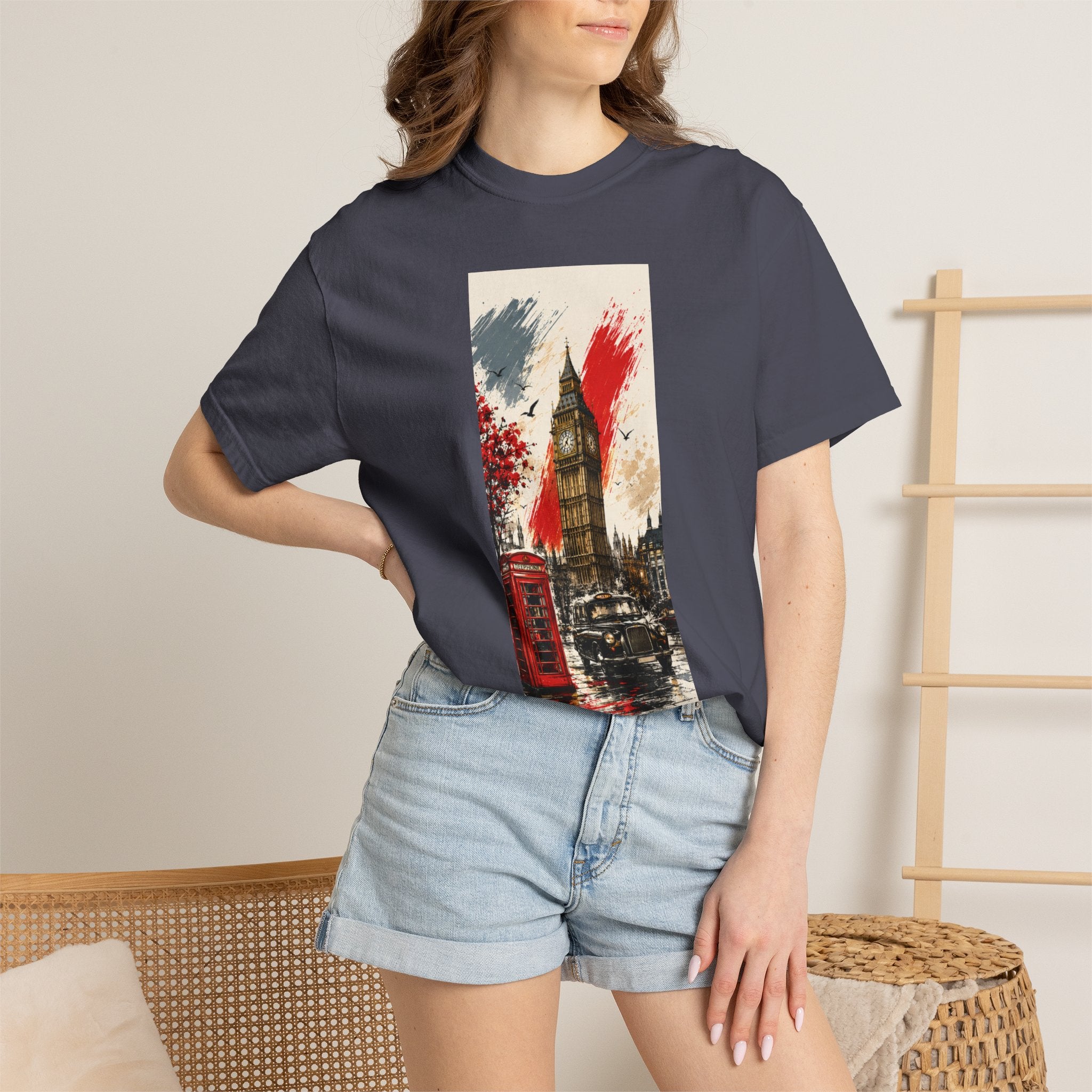 Chuffed to Bits London Illustration T-shirt | Big Ben Phone Booth Union Jack