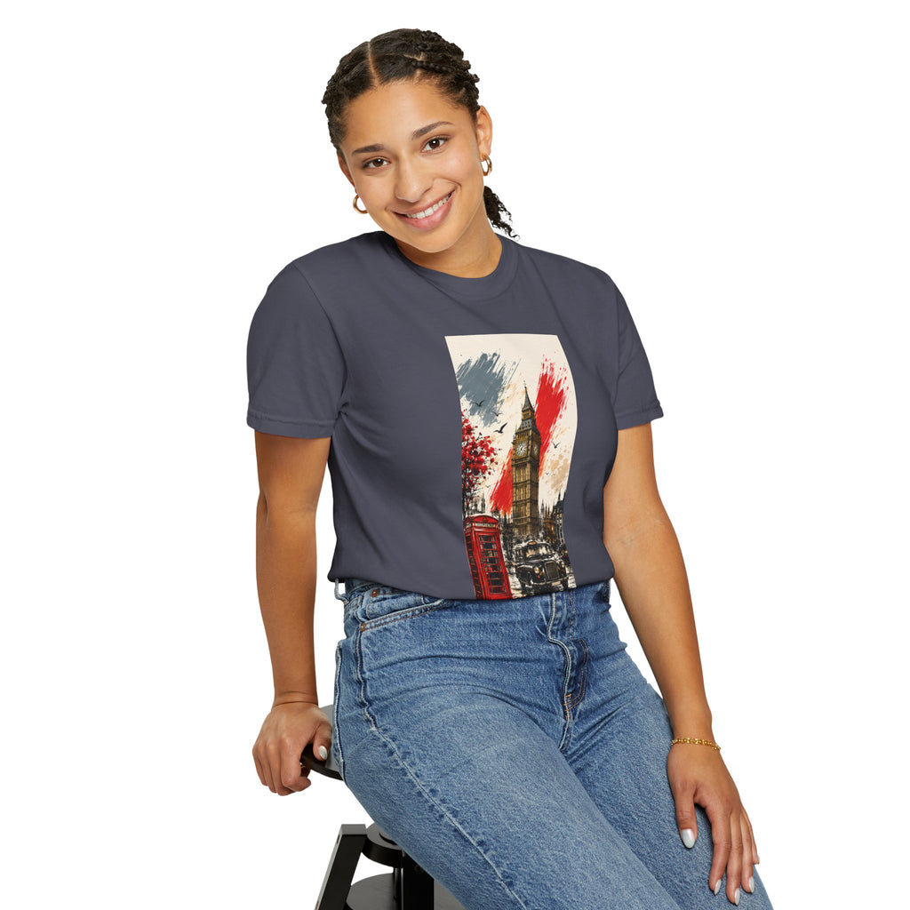 Chuffed to Bits London Illustration T-shirt | Big Ben Phone Booth Union Jack