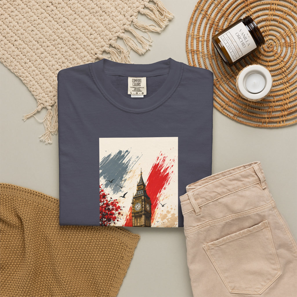 Chuffed to Bits London Illustration T-shirt | Big Ben Phone Booth Union Jack