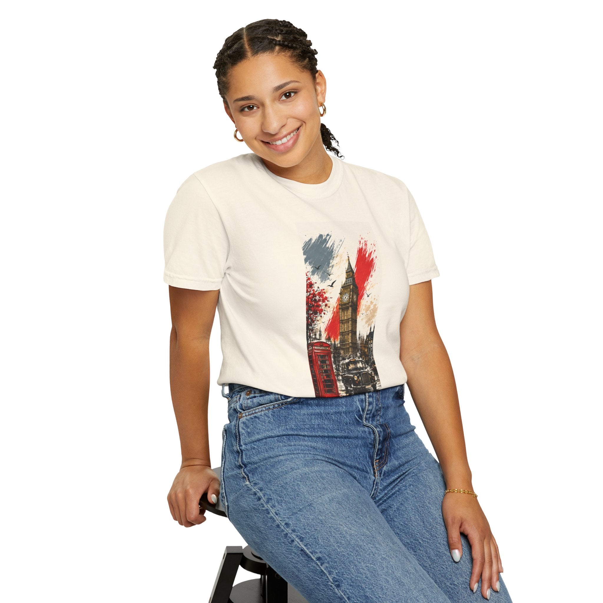 Chuffed to Bits London Illustration T-shirt | Big Ben Phone Booth Union Jack