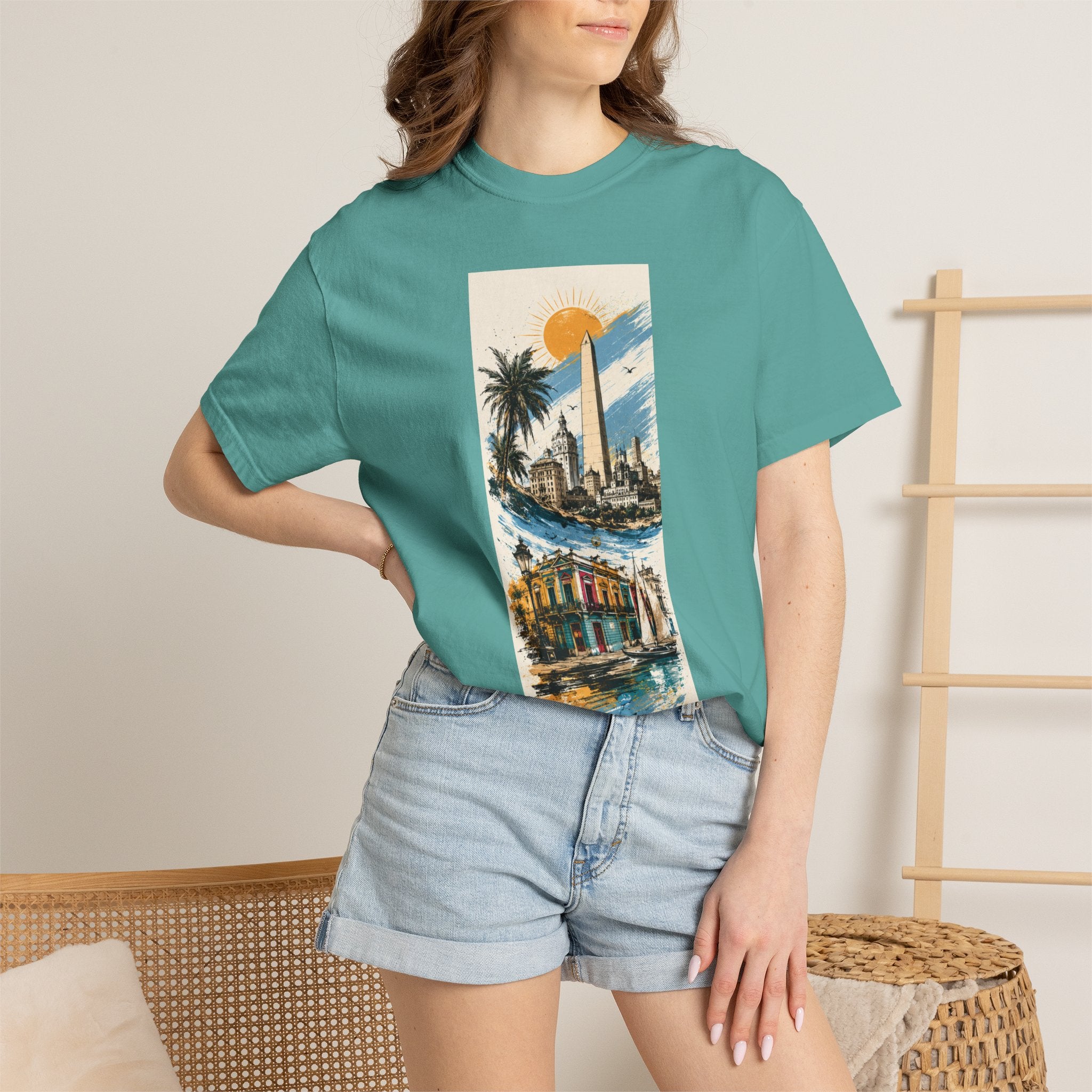 Donde Hubo Fuego Cenizas Quedan T-shirt | Sunset Cityscape Tee