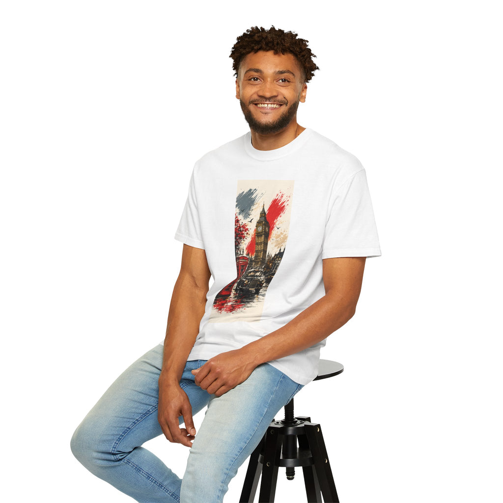Chuffed to Bits London Illustration T-shirt | Big Ben Phone Booth Union Jack
