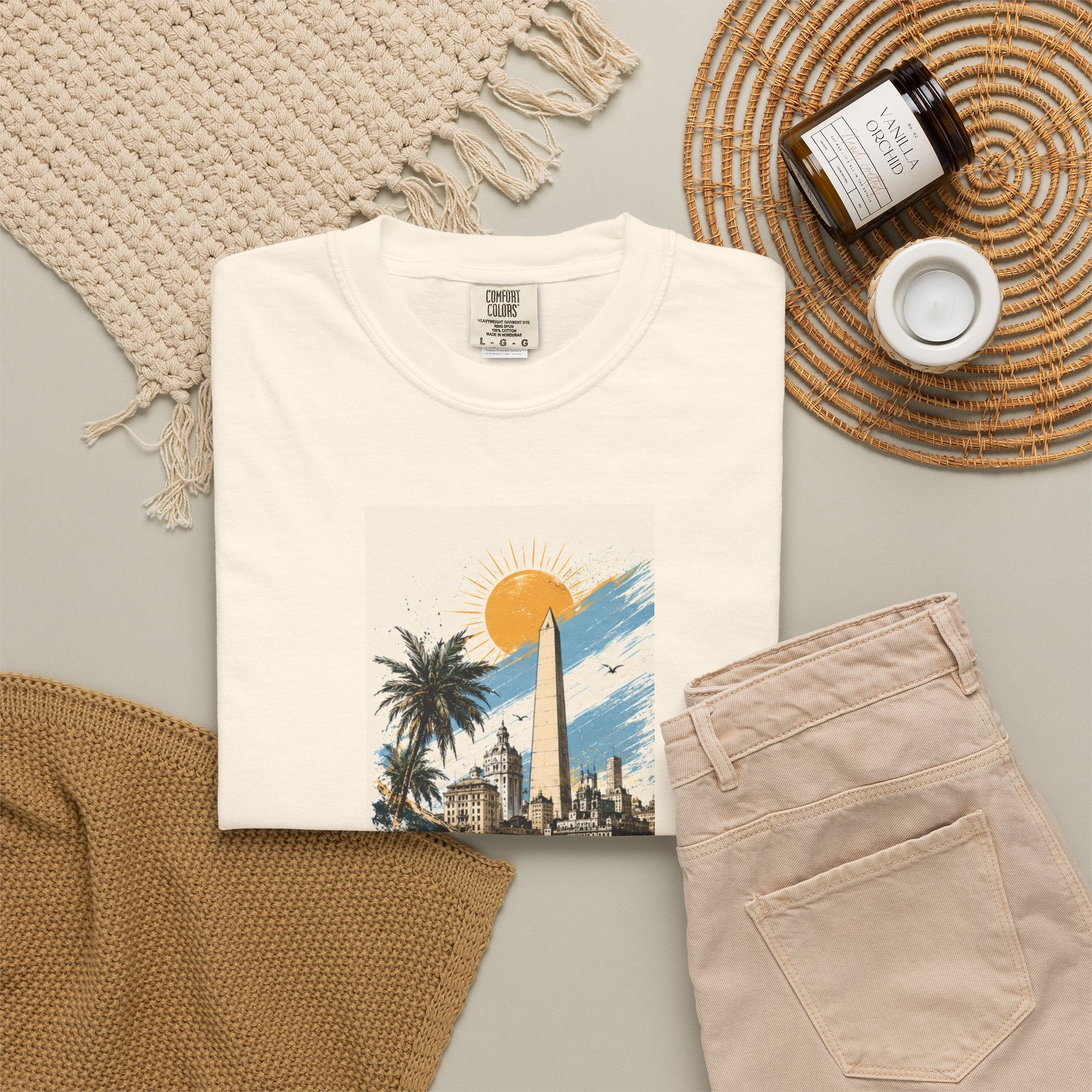 Donde Hubo Fuego Cenizas Quedan T-shirt | Sunset Cityscape Tee