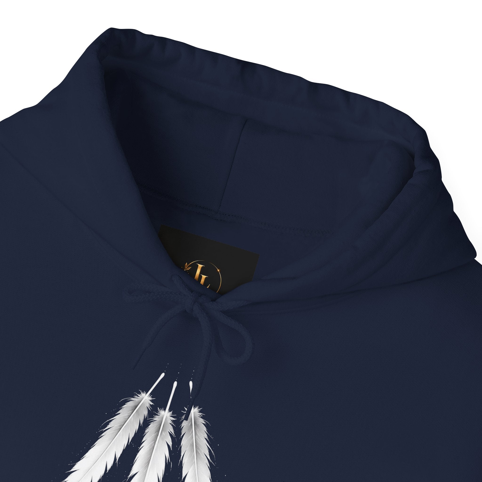 Angel Wings with Falling Figure Hoodie | Feather Sleeve Graphic