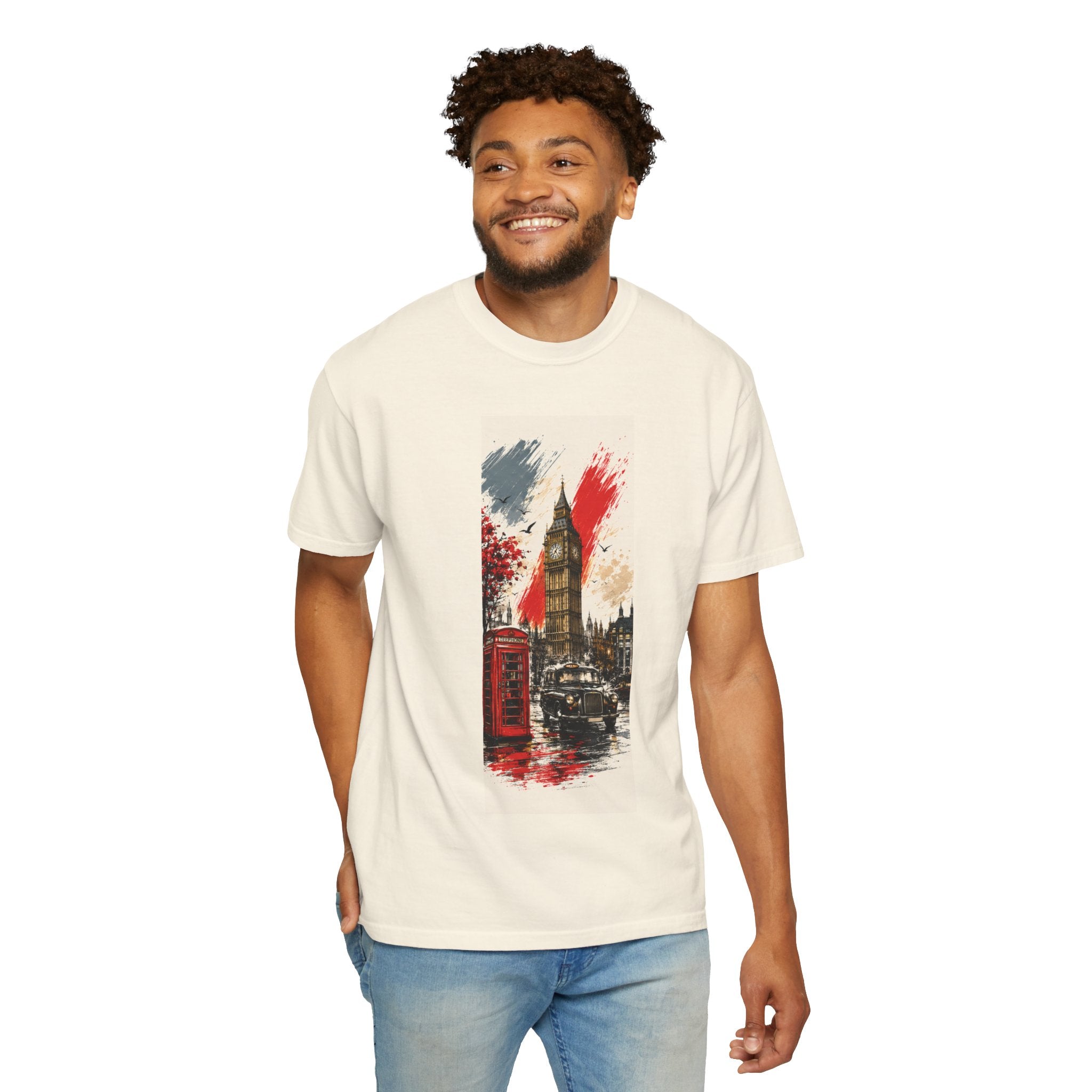 Chuffed to Bits London Illustration T-shirt | Big Ben Phone Booth Union Jack