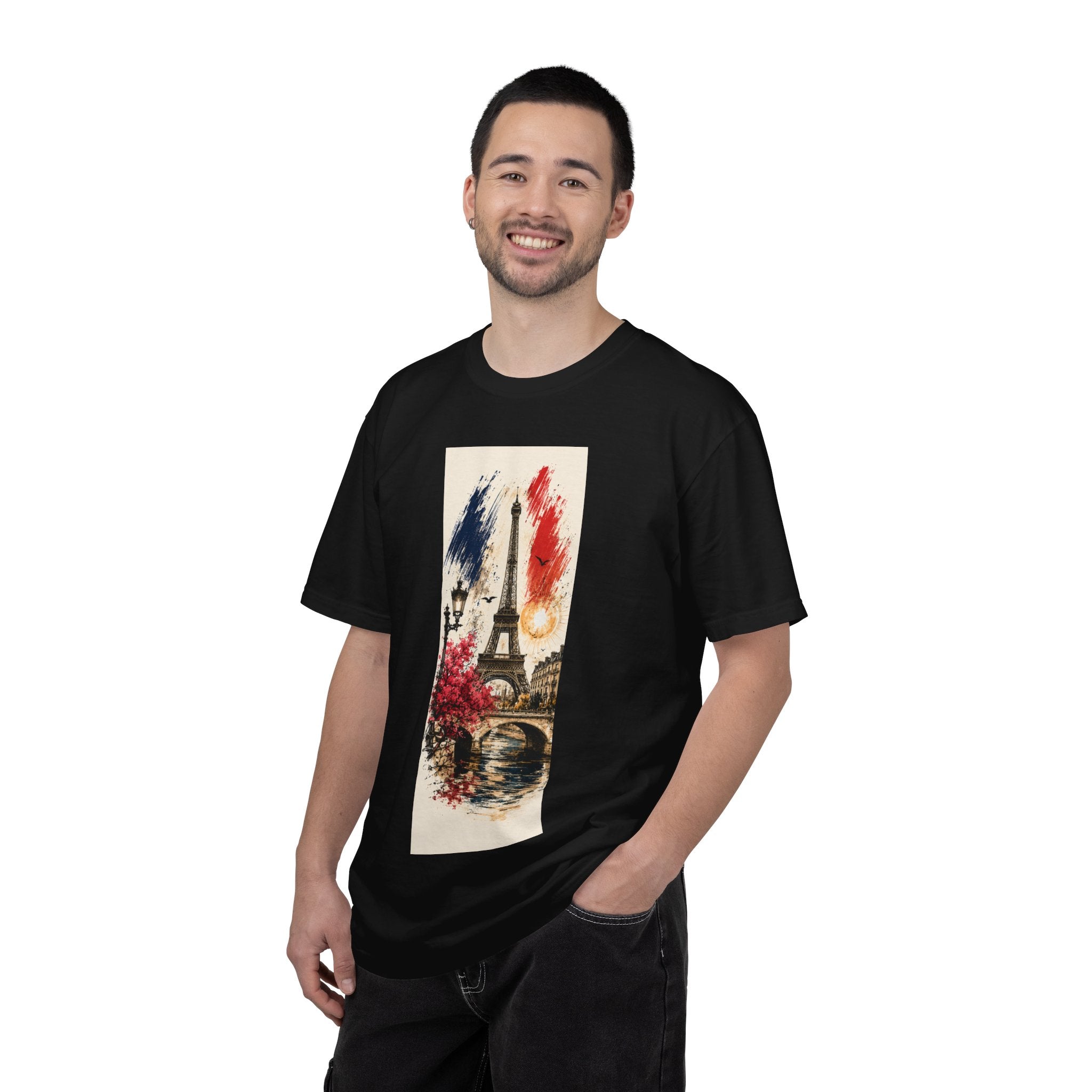 Paris Eiffel Tower Illustration T-Shirt | French Phrase Ce n'est pas la mer à boire