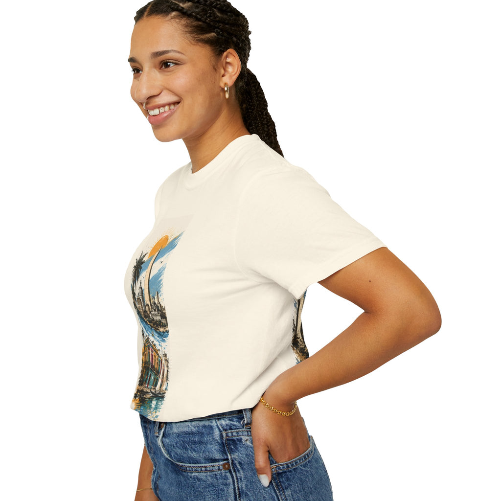 Donde Hubo Fuego Cenizas Quedan T-shirt | Sunset Cityscape Tee