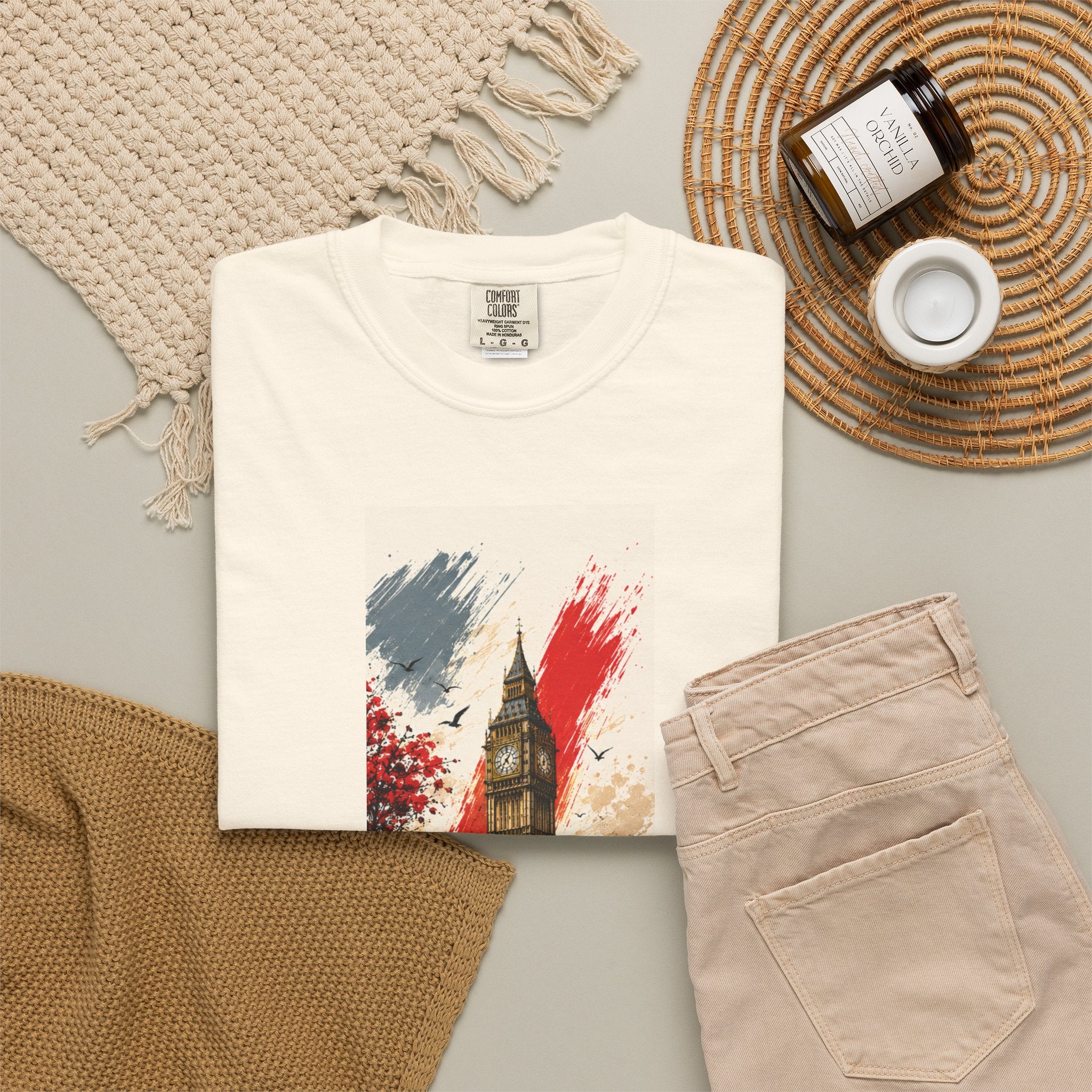 Chuffed to Bits London Illustration T-shirt | Big Ben Phone Booth Union Jack