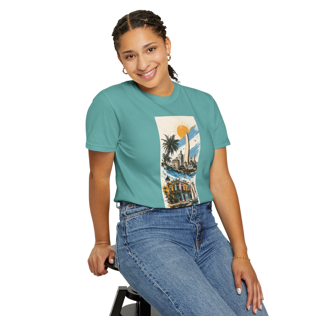 Donde Hubo Fuego Cenizas Quedan T-shirt | Sunset Cityscape Tee