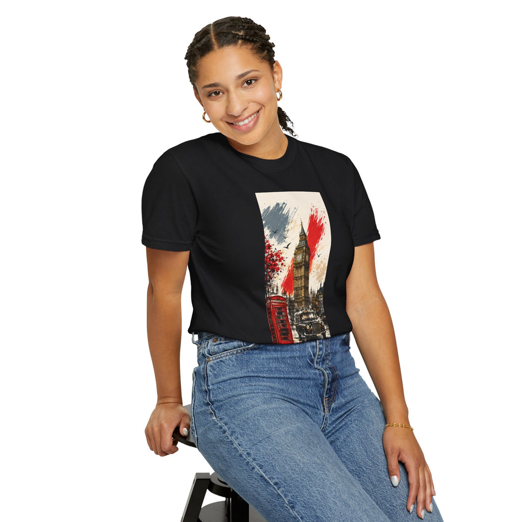 Chuffed to Bits London Illustration T-shirt | Big Ben Phone Booth Union Jack