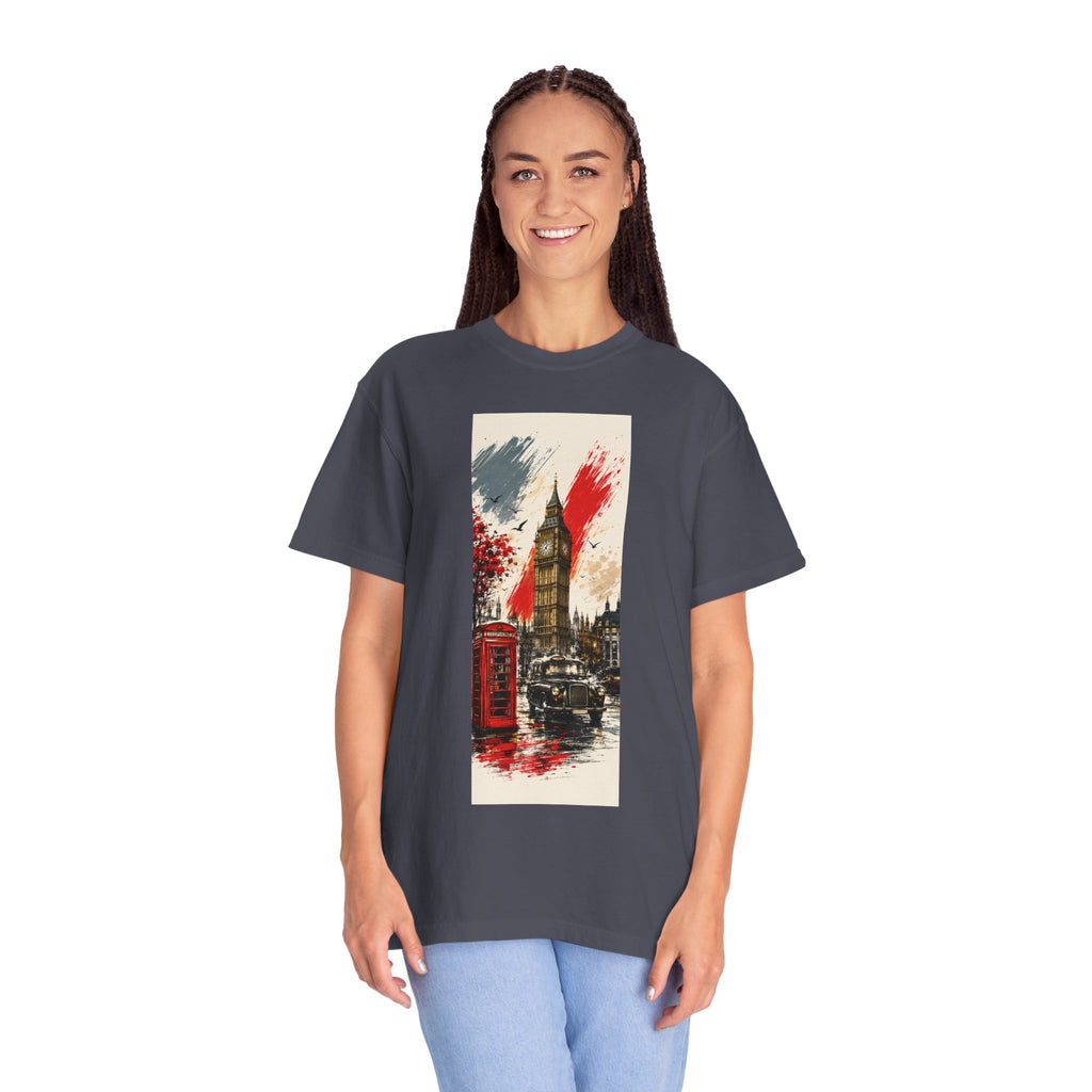 Chuffed to Bits London Illustration T-shirt | Big Ben Phone Booth Union Jack