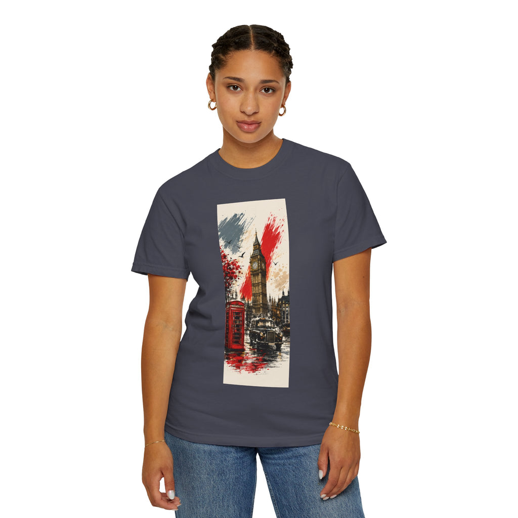 Chuffed to Bits London Illustration T-shirt | Big Ben Phone Booth Union Jack