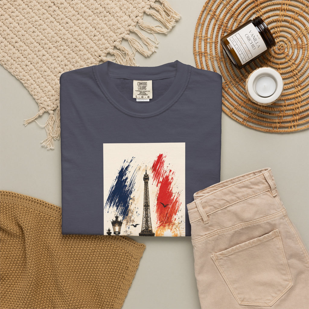 Paris Eiffel Tower Illustration T-Shirt | French Phrase Ce n'est pas la mer à boire