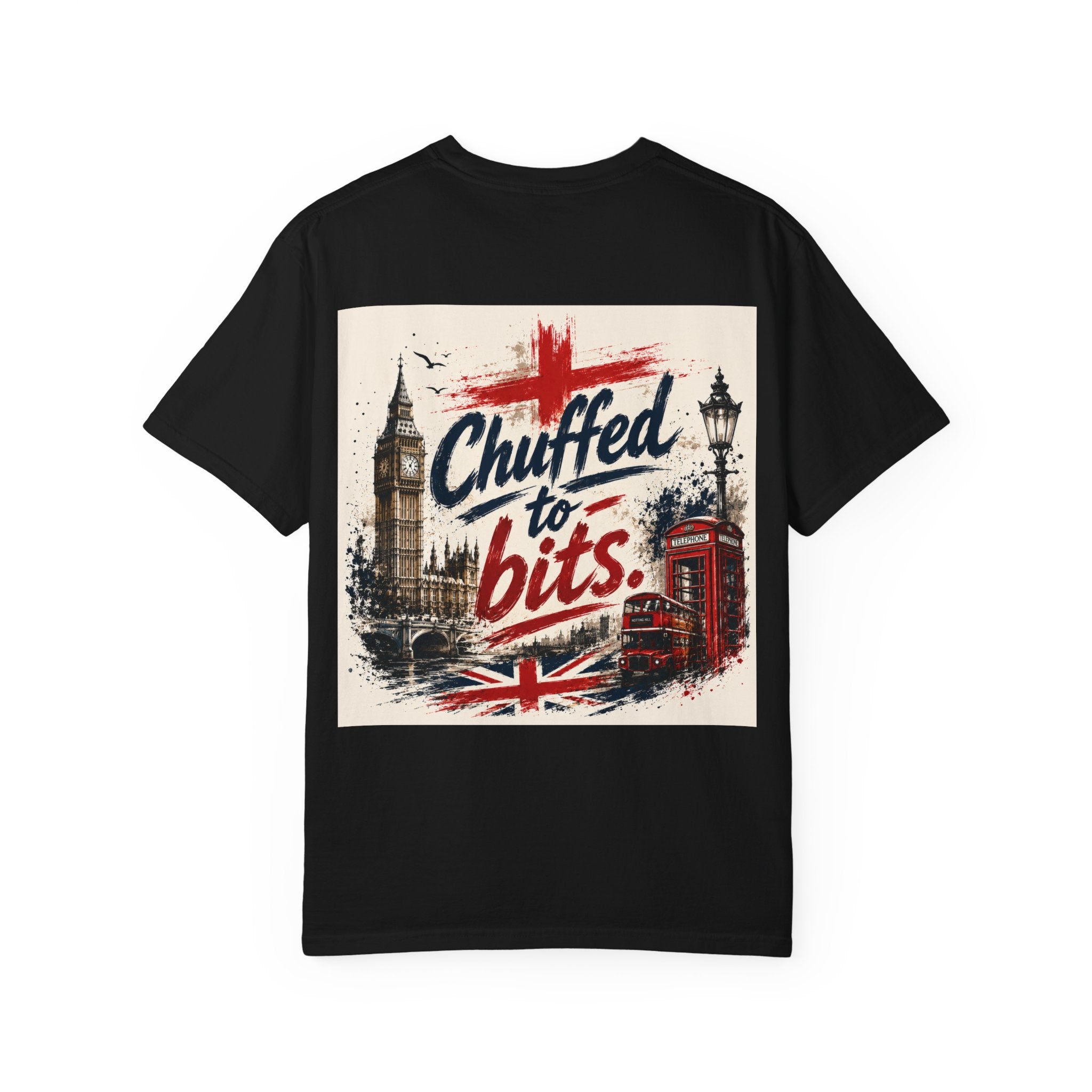 Chuffed to Bits London Illustration T-shirt | Big Ben Phone Booth Union Jack