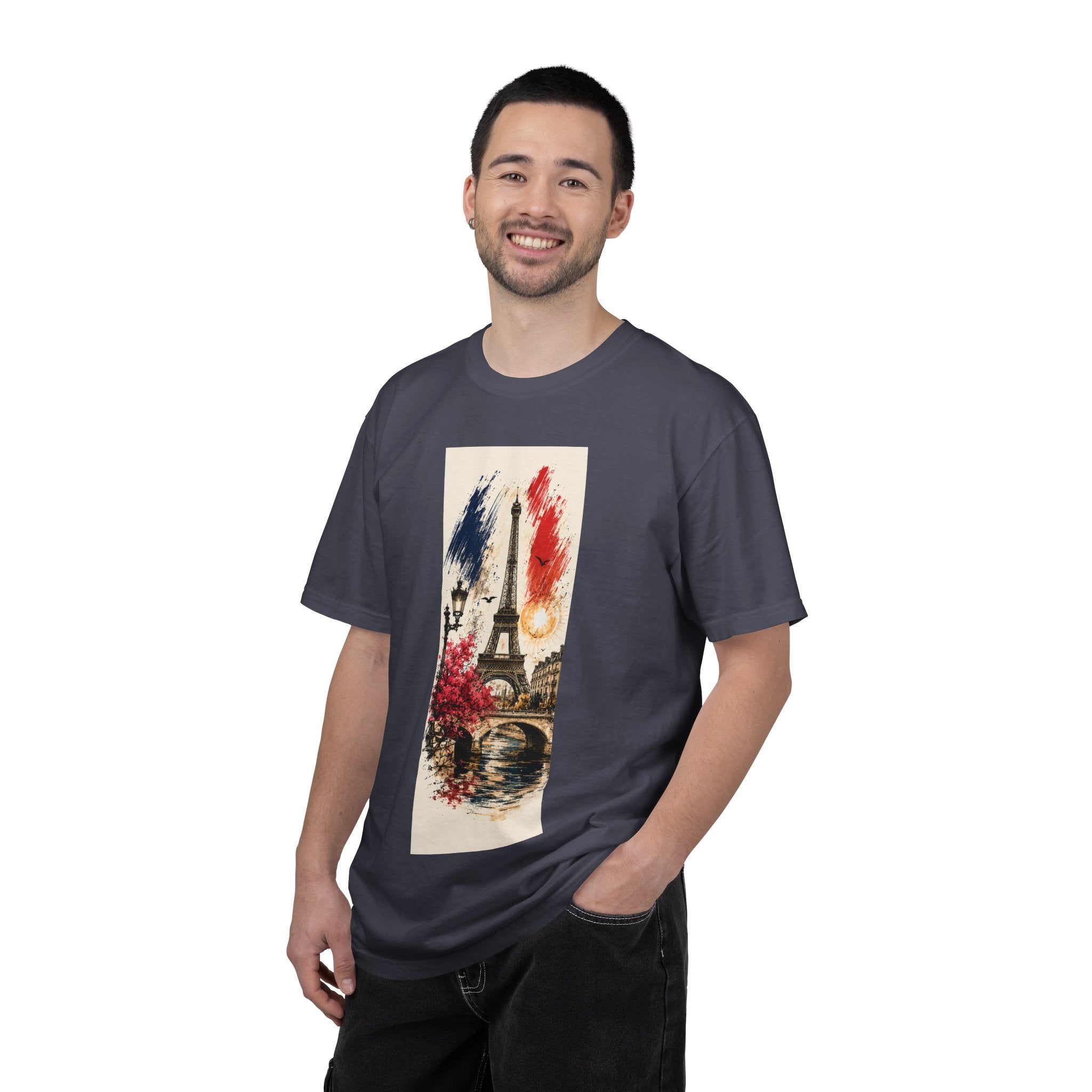 Paris Eiffel Tower Illustration T-Shirt | French Phrase Ce n'est pas la mer à boire