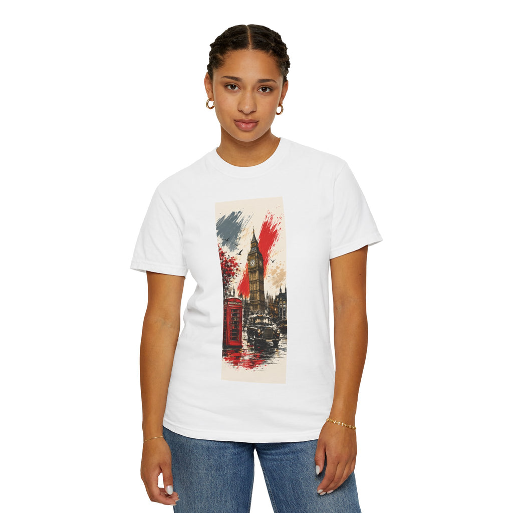 Chuffed to Bits London Illustration T-shirt | Big Ben Phone Booth Union Jack