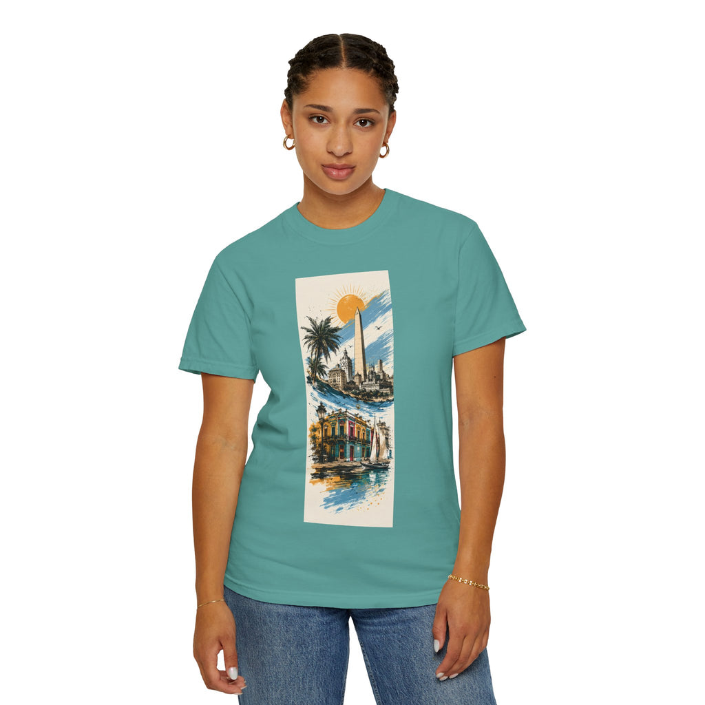 Donde Hubo Fuego Cenizas Quedan T-shirt | Sunset Cityscape Tee