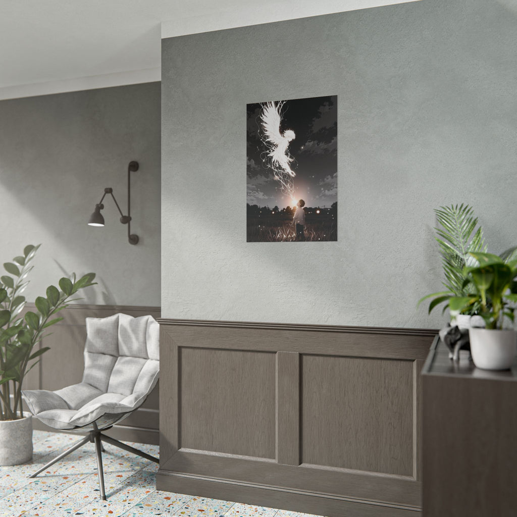 Guardian Angel Canvas Print | Ethereal Black & White Wall Art