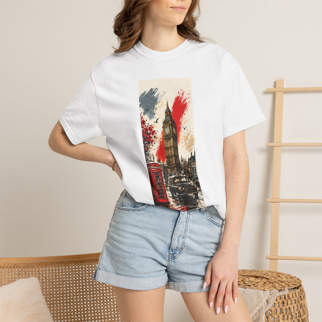 Chuffed to Bits London Illustration T-shirt | Big Ben Phone Booth Union Jack