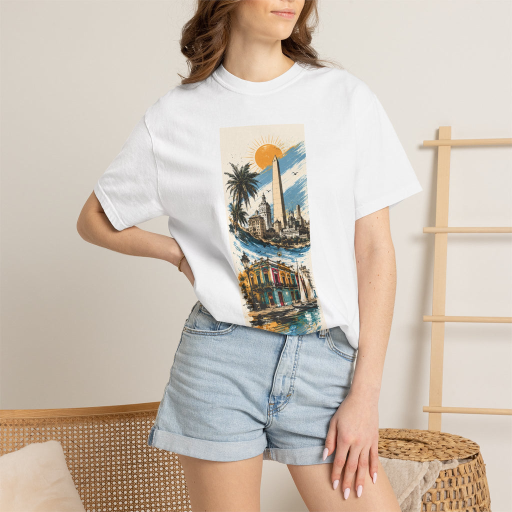 Donde Hubo Fuego Cenizas Quedan T-shirt | Sunset Cityscape Tee
