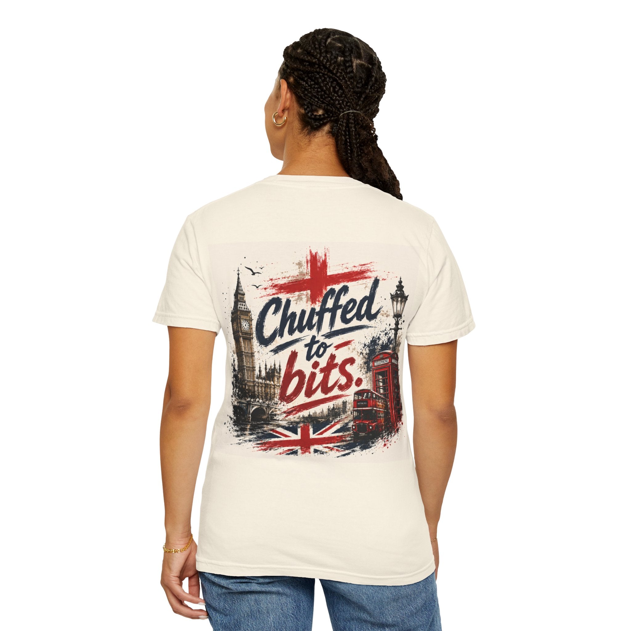 Chuffed to Bits London Illustration T-shirt | Big Ben Phone Booth Union Jack