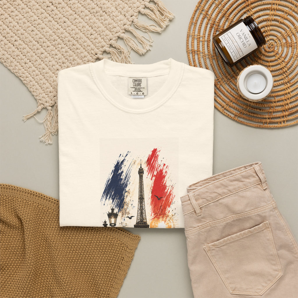 Paris Eiffel Tower Illustration T-Shirt | French Phrase Ce n'est pas la mer à boire
