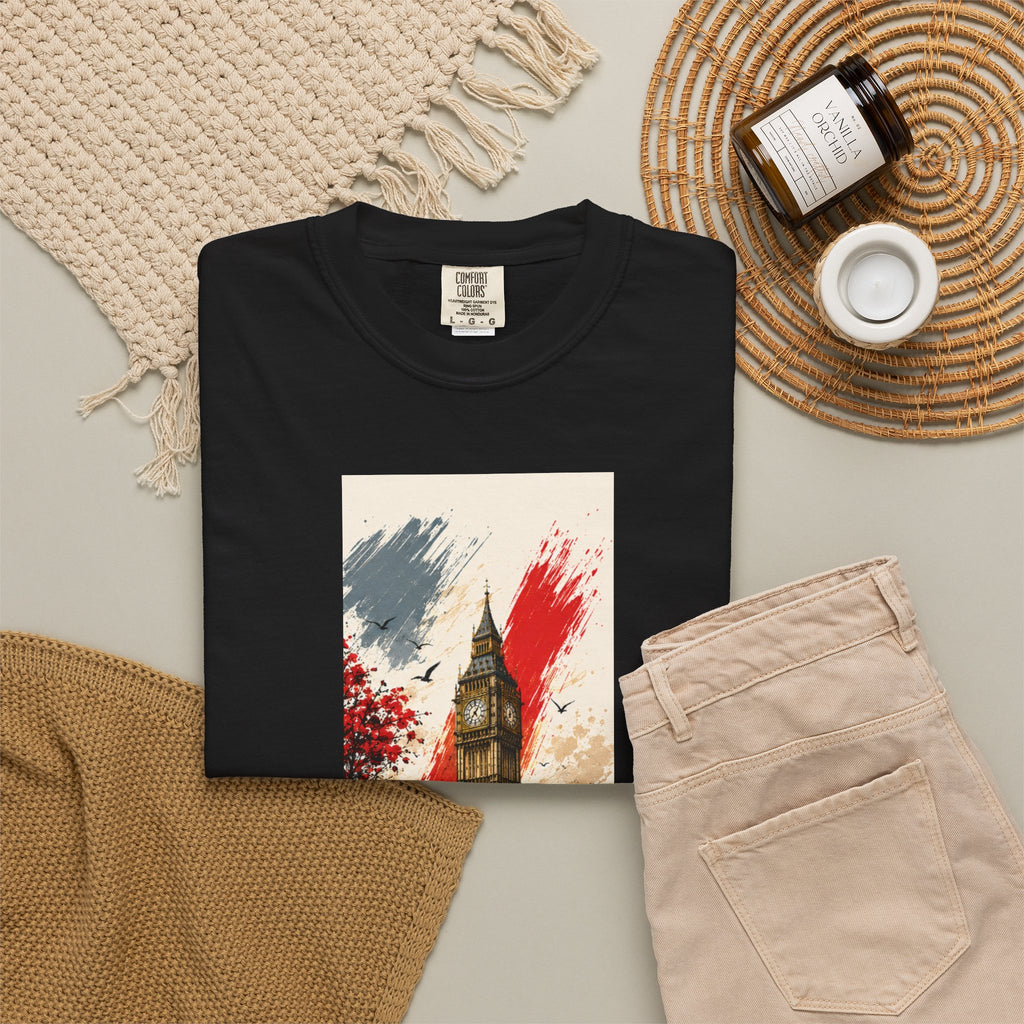 Chuffed to Bits London Illustration T-shirt | Big Ben Phone Booth Union Jack