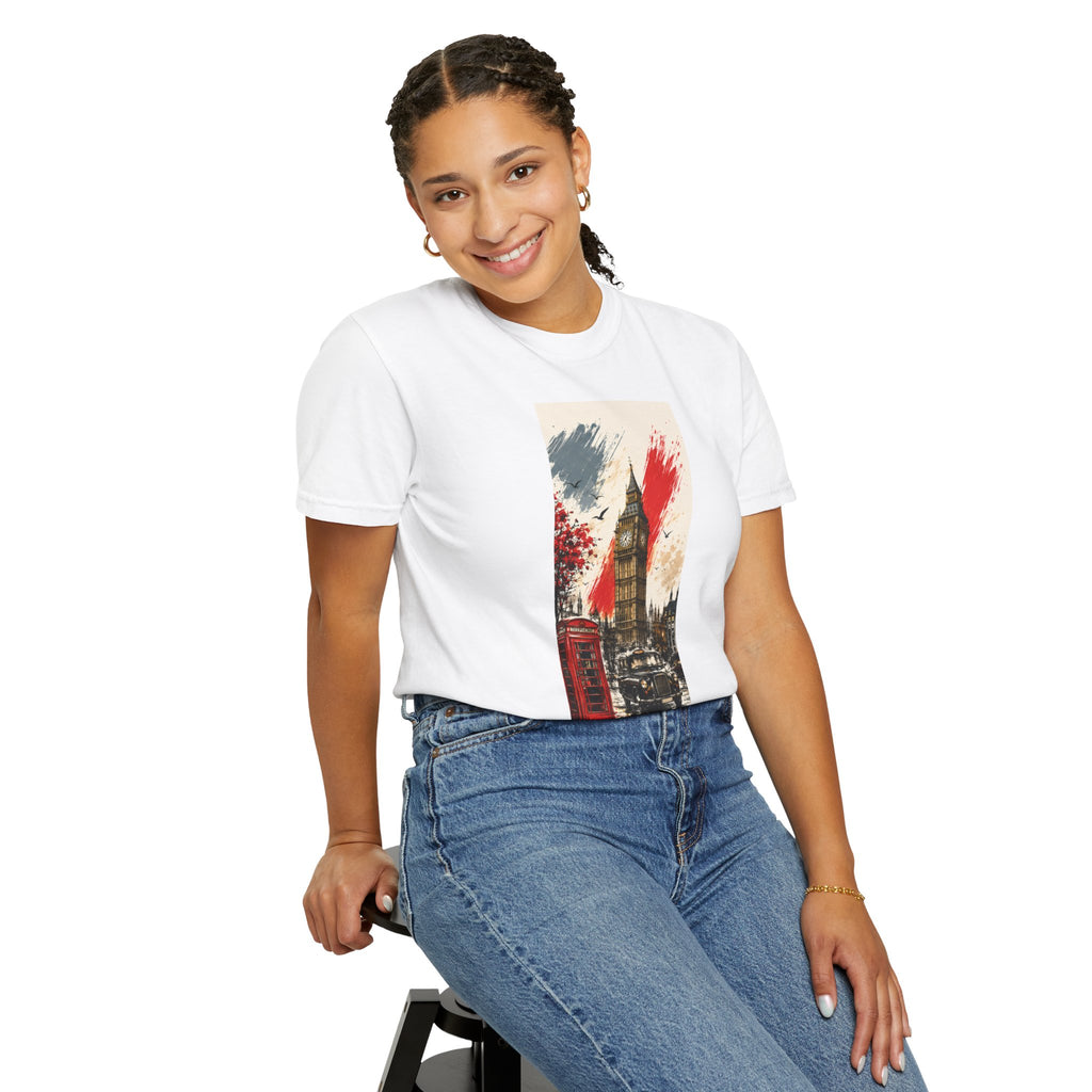 Chuffed to Bits London Illustration T-shirt | Big Ben Phone Booth Union Jack