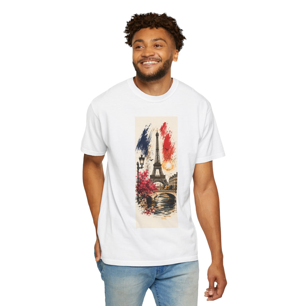 Paris Eiffel Tower Illustration T-Shirt | French Phrase Ce n'est pas la mer à boire