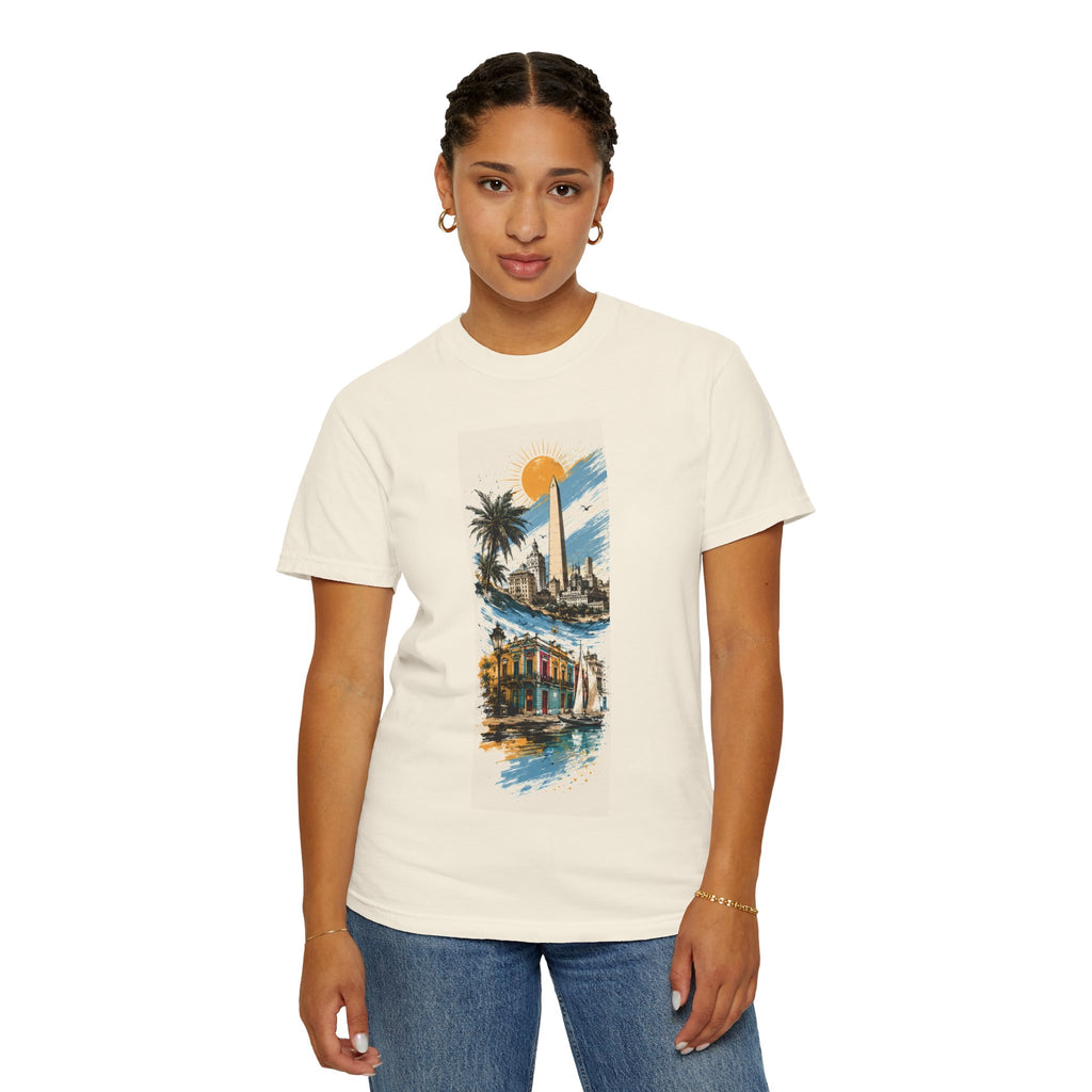 Donde Hubo Fuego Cenizas Quedan T-shirt | Sunset Cityscape Tee