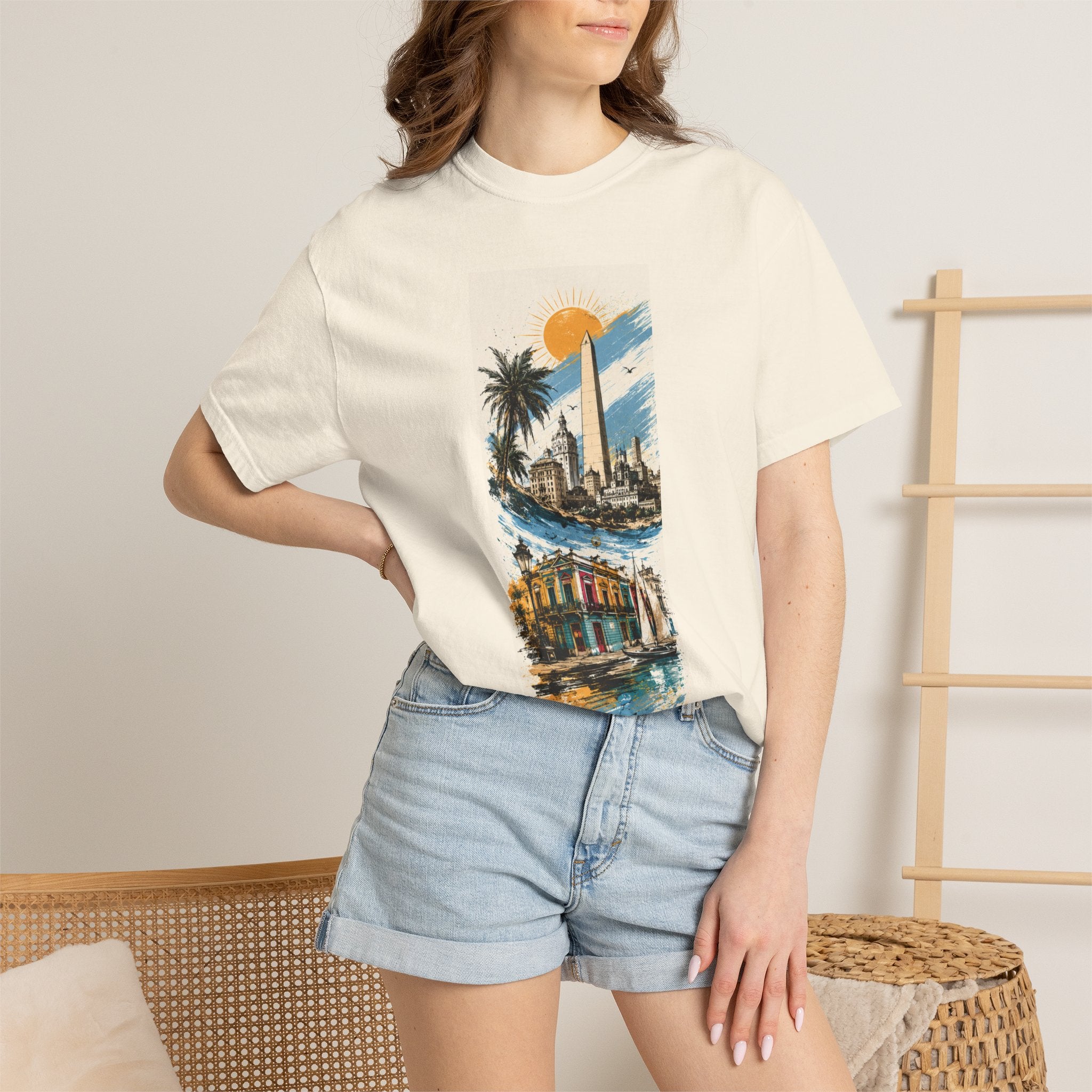 Donde Hubo Fuego Cenizas Quedan T-shirt | Sunset Cityscape Tee
