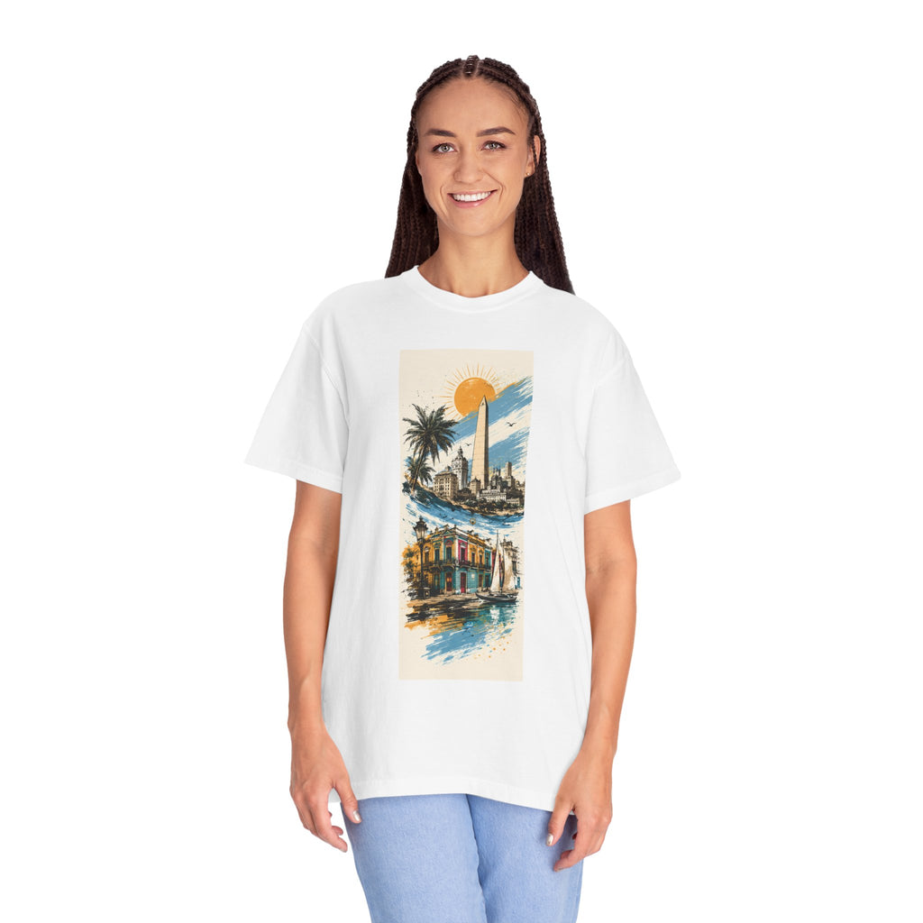 Donde Hubo Fuego Cenizas Quedan T-shirt | Sunset Cityscape Tee