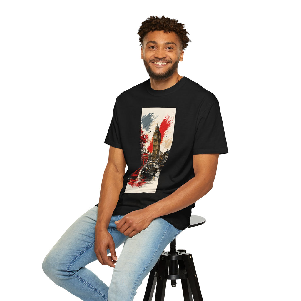 Chuffed to Bits London Illustration T-shirt | Big Ben Phone Booth Union Jack