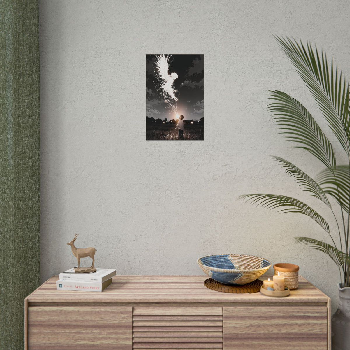 Guardian Angel Canvas Print | Ethereal Black & White Wall Art