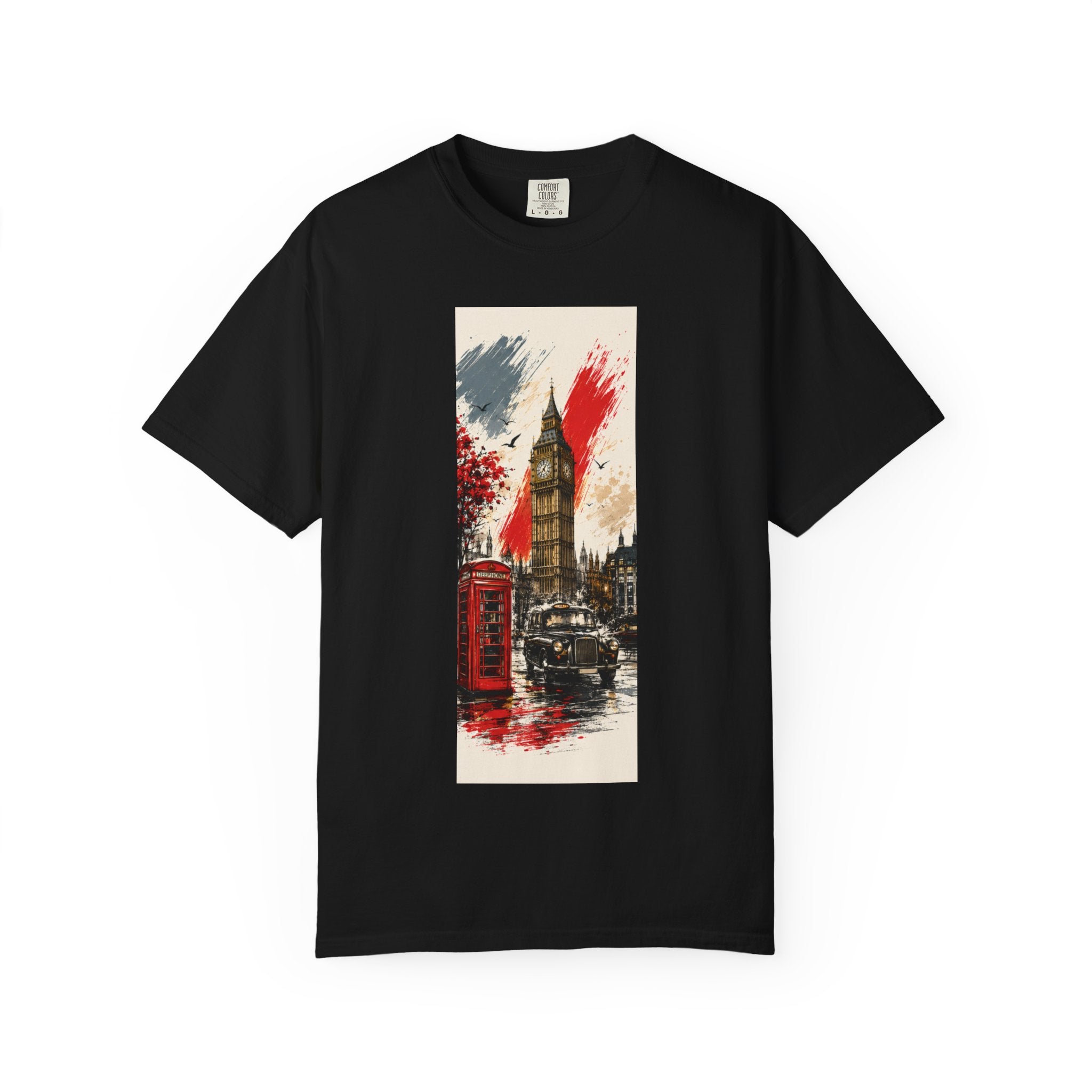 Chuffed to Bits London Illustration T-shirt | Big Ben Phone Booth Union Jack