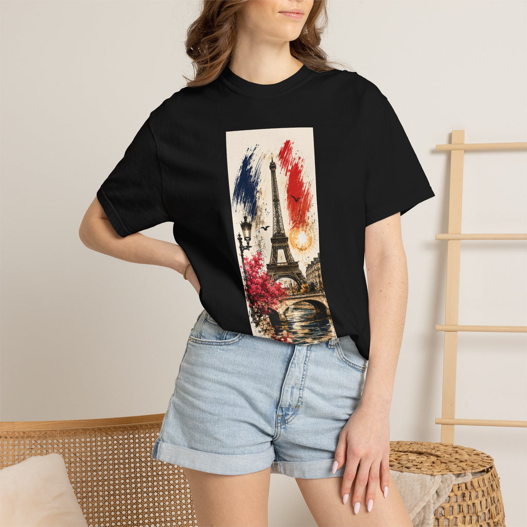 Paris Eiffel Tower Illustration T-Shirt | French Phrase Ce n'est pas la mer à boire