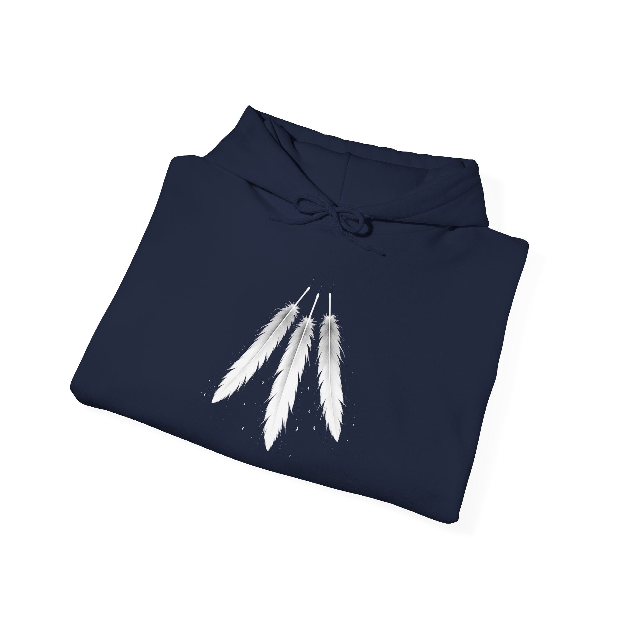 Angel Wings with Falling Figure Hoodie | Feather Sleeve Graphic