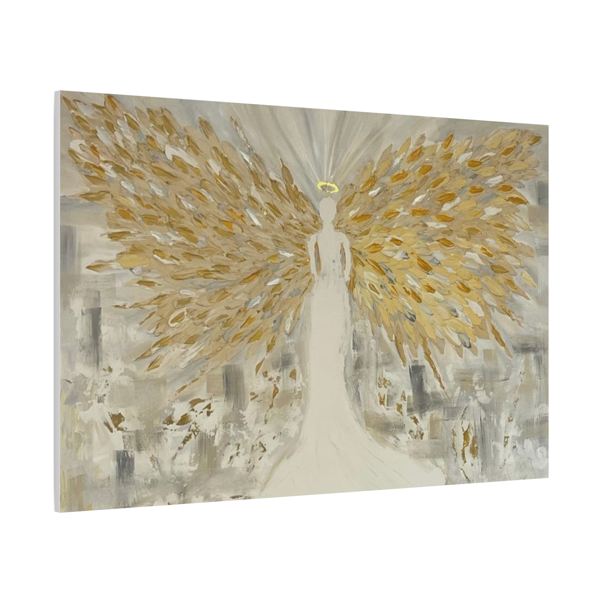 Gold Feathered Angel Canvas