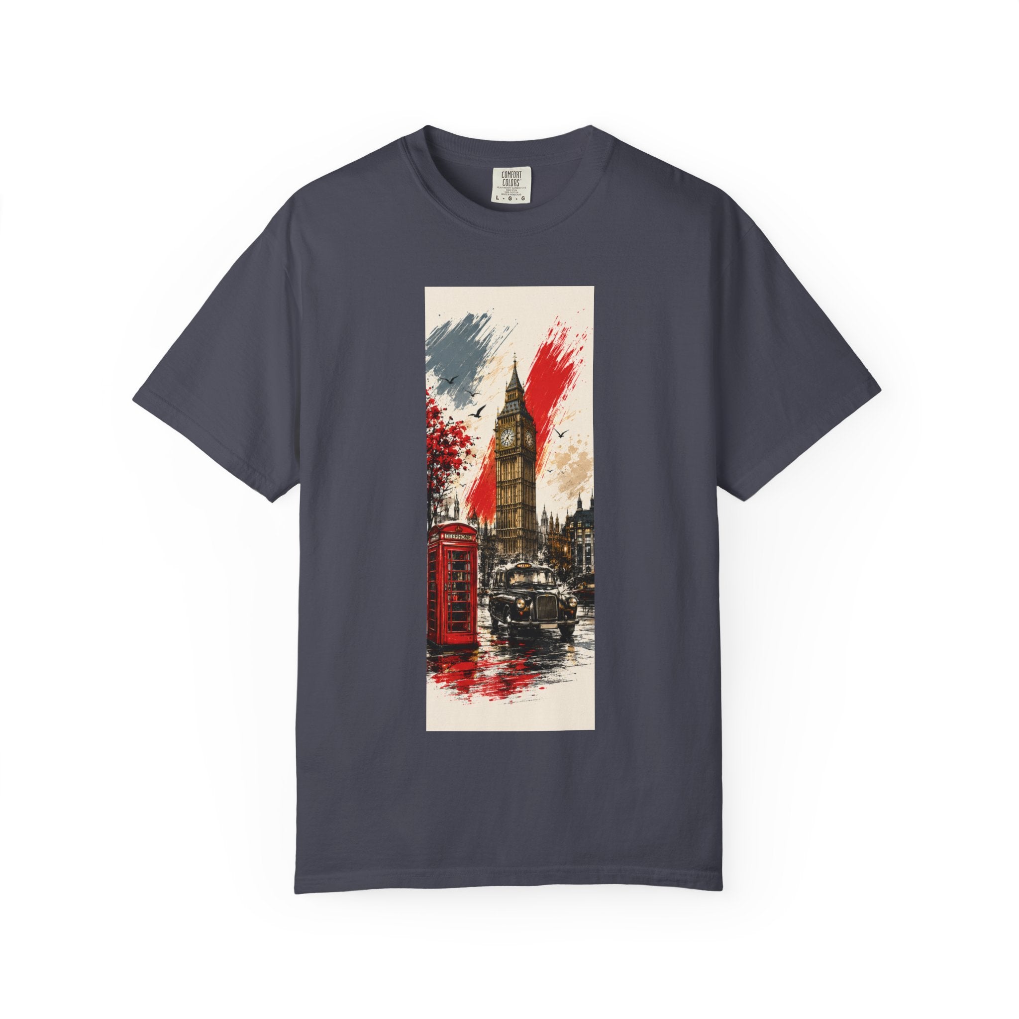 Chuffed to Bits London Illustration T-shirt | Big Ben Phone Booth Union Jack