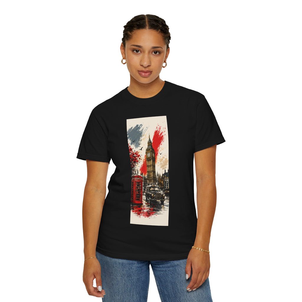 Chuffed to Bits London Illustration T-shirt | Big Ben Phone Booth Union Jack