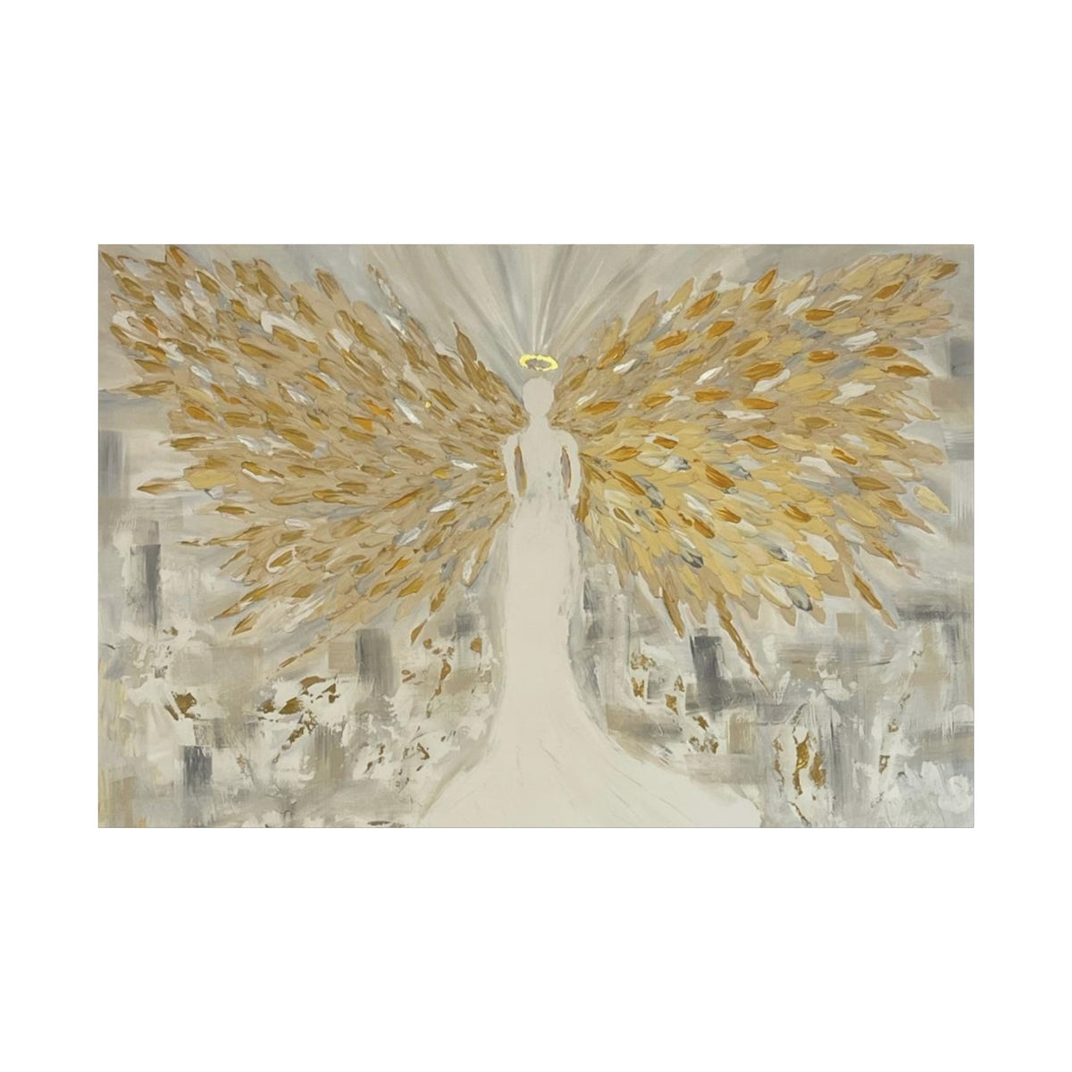 Gold Feathered Angel Canvas