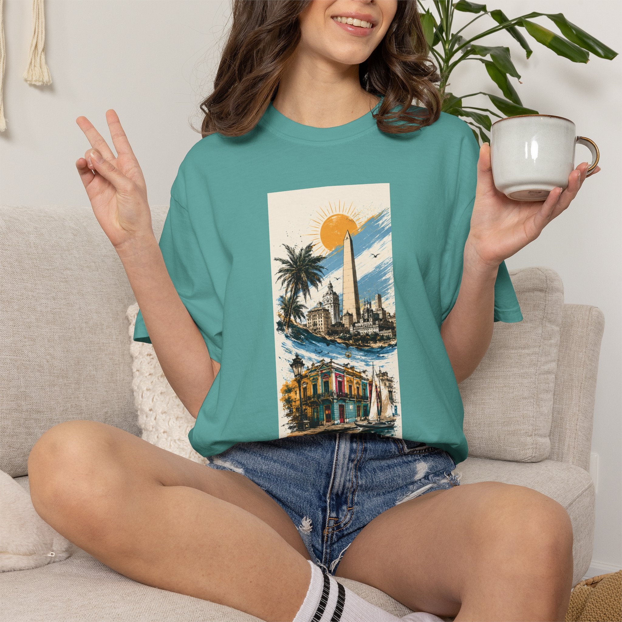 Donde Hubo Fuego Cenizas Quedan T-shirt | Sunset Cityscape Tee