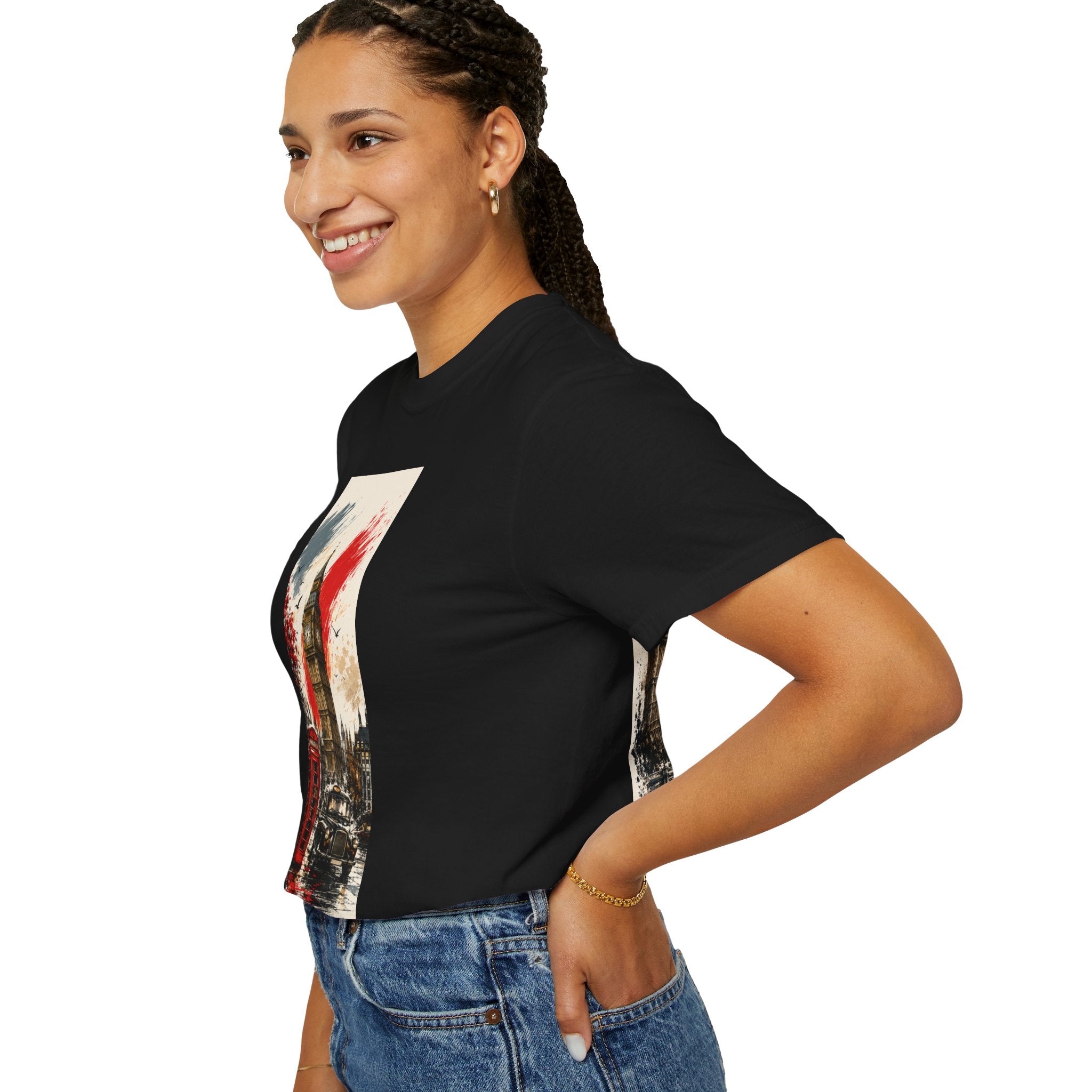 Chuffed to Bits London Illustration T-shirt | Big Ben Phone Booth Union Jack