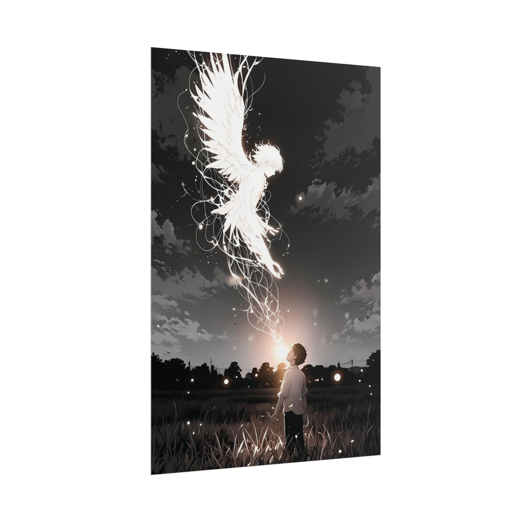 Guardian Angel Canvas Print | Ethereal Black & White Wall Art