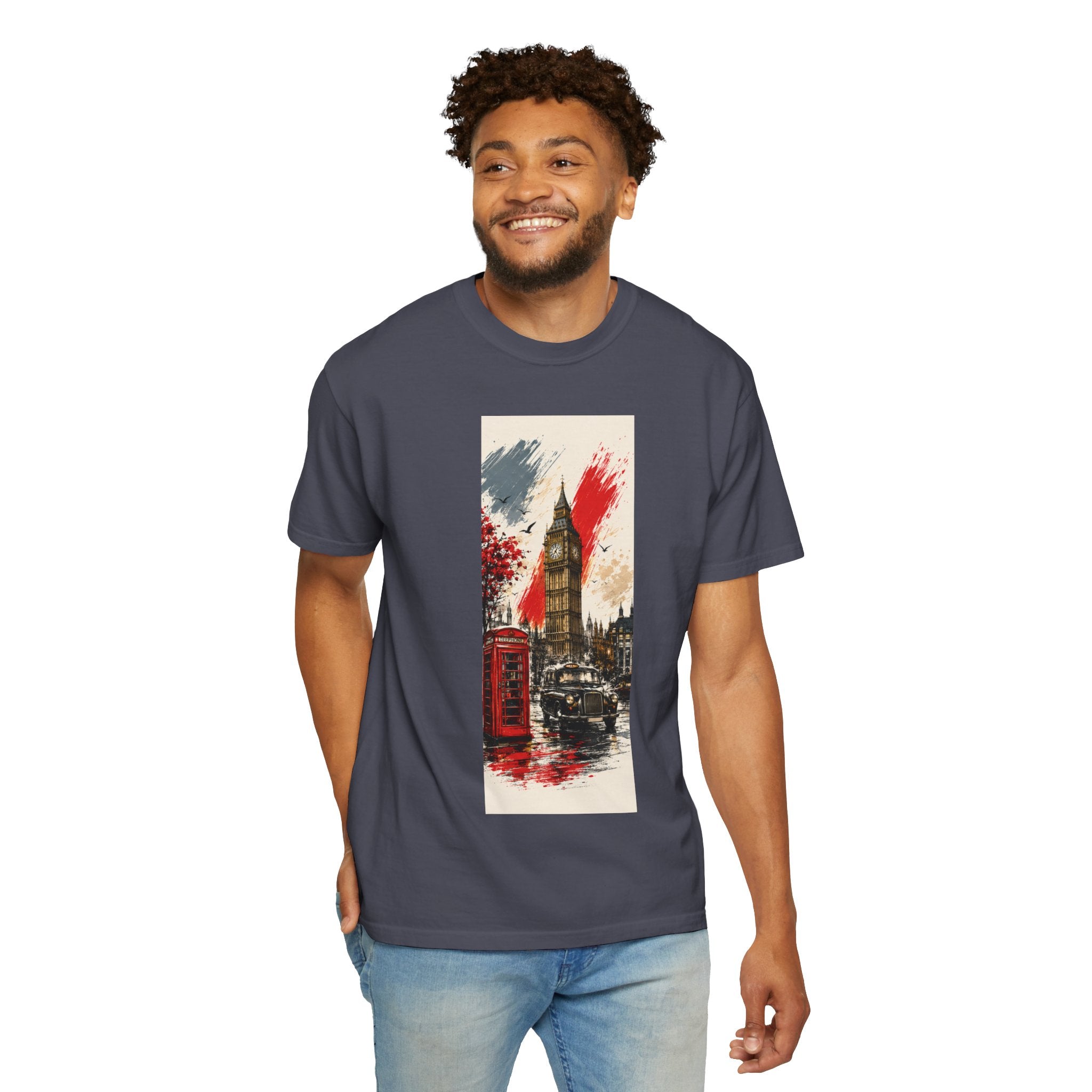 Chuffed to Bits London Illustration T-shirt | Big Ben Phone Booth Union Jack